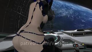 Cyberpunk 2077 Blue Haired Babe Fucks you in Pilot Chair Space Station Parody Robot POV Lap Dance
