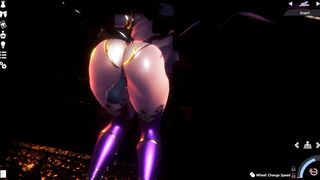 DOA Tamaki with Darkstalkers Morrigan Cosplay Banged by Orc Cock through the Wall