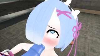 3D Hentai Anime Rem Rezero Deepthroat