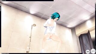 3D HENTAI little Step sister Masturbation in the Bathroom