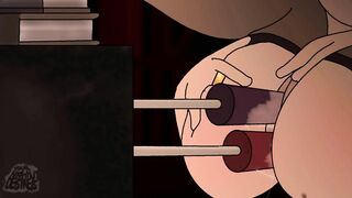 Librarian Gets Fucked Hard by Fuck Machine Animation