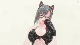 3D HENTAI Neko Girl has a Gorgeous Orgasm and does AHEGAO