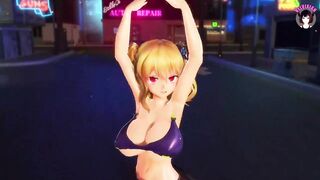 Raspberry - Sexy Teen With Huge Tits Dancing In Cute Stockings (3D HENTAI)