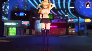 Raspberry - Sexy Teen With Huge Tits Dancing In Cute Stockings (3D HENTAI)