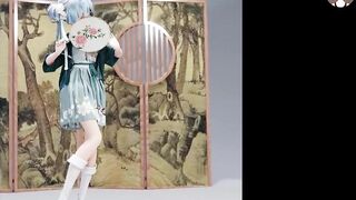 Sheng - Cute Asian Dance + Gradual Undressing (3D HENTAI)