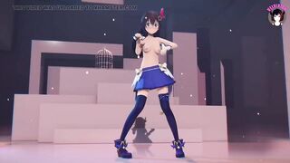 Cute Teen In Sexy Skirt Dancing + Showing Pussy + Gradual Undressing (3D HENTAI)