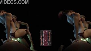 VReal 18K DP Double Penetration with Glowing Strapon and Orgasm - FFM, threesome, lesbian, glow, menage - Starring Alexa Bliss, Harley Quinn