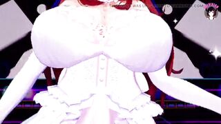 Sexy Demon Girl With Gigantic Tits Dancing In Sexy White Dress (3D HENTAI)