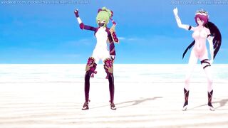 Genshin Impact: [MMD] Rockabye (Rosaria, Kuki Shinobu).