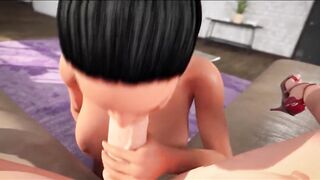 Uncensored Hentai 3d animation | bisexual 3d model having intimate blowjob