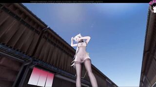 Haku In Sexy Stockings Dancing + Gradual Undressing (3D HENTAI)