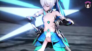 Sexy Teen Android Dancing + Gradual Undressing (3D HENTAI)