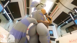 Rivet from Ratchet and Clank Getting Pounded to Completion (Angle 2)