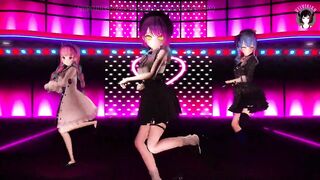 Sexy 3 Teens Dancing In Dress + Gradual Undressing (3D HENTAI)