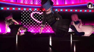 Sexy 3 Teens Dancing In Dress + Gradual Undressing (3D HENTAI)