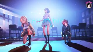 Shani - Sexy 3 Teens Dancing + Gradual Undressing (3D HENTAI)