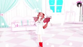 Inugami - Vtuber Sexy Teen Dancing + Gradual Undressing (3D HENTAI)