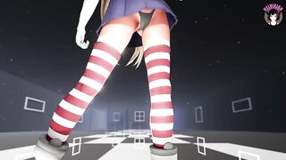 Cute Teen In Short Skirt Dancing + Gradual Undressing (3D HENTAI)