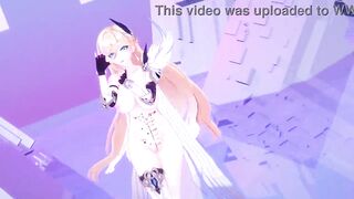 Durandal Honkai Impact 3rd Nude Dancing Hentai Thumbs Up Blonde Girl Big Boobs MMD 3D