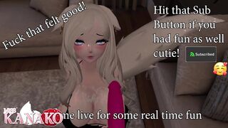 VTUBER KANAKO strokes your COCK till you CUM on her TITS!!!!!