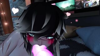 VRChat - Deepthroating Daddy's Dick (Full video on my Fansly - @GigiMars)