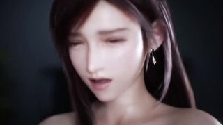 Tifa ( Final Fantasy ) have sex on bed and show her beautiful feets