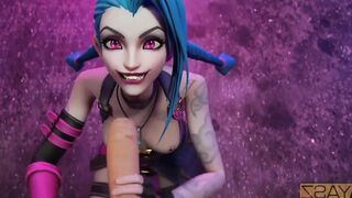 Arcane Jinx pussy to anal holes switch (with sound) 3d animation