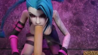 Arcane Jinx pussy to anal holes switch (with sound) 3d animation