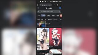 Jerking off my small black cock to hot anime girl ????
