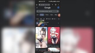 Jerking off my small black cock to hot anime girl ????