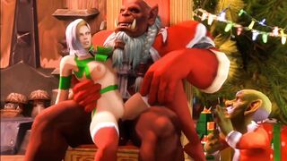 SANTA CLAUS TRANSFORMED INTO A MONSTER FUCKING A WOMAN
