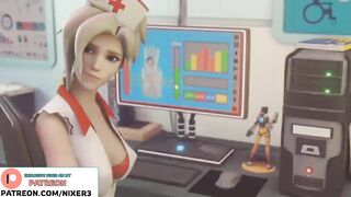 Mercy put Mei On A Sex Machine And Hard Fucked Her | Overtch Sfm Hentai Animation 60 Fps