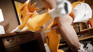 Renamon Being Mastered Leg up Standing Doggystyle Animation