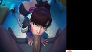 D.Va Do Amazing Blowjob And Getting Cum On Face - Hottest Overwatch Hentai Animation 4K 60Fps