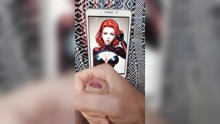 Scarlett Johansson Black Widow Anime Cum Tribute