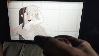 Masturbation on Yor Forger Hentai, cumming on my face