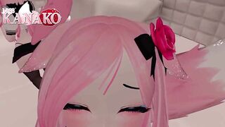 VTUBER CAT GIRL gives you a BJ while you get a view UP HER SKIRT!!!! CUM IN MOUTH FINISH!!!!