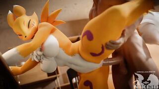 Renamon Getting Pounded Doggystyle Animation with Creampie (angle 2)