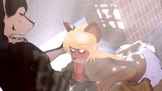 furry couple have sex in locker room