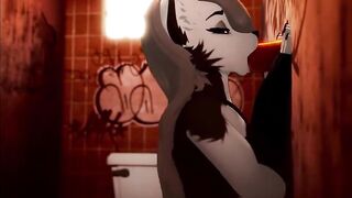 Cute Furry girl have surprise in toilet and fucked