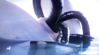 Clorinde gets her holes filled by 6 big slimy thingies