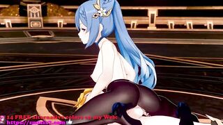 Genshin Impact Keqing Sex with Aether Hot Sexy Hentai Creampie MMD 3D Blonde Hair Color Edit Smixix