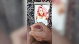 Anime Pink Hair Spanish Slut Cum Tribute