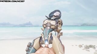 Apex Ash fucked on the beach 60 FPS High Quality 3D Animated 4K