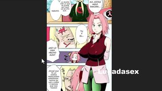 Sakura's whore wanted Naruto's cock until she tried it and ended up dripping semen