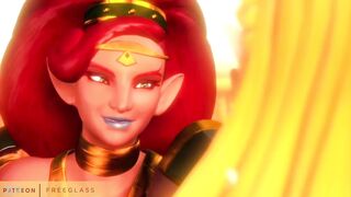 Lesbian Princess Zelda Serves Lady Urbosa 3D Hentai
