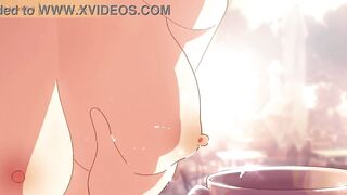 Squirting Milk, Lactating into a coffee cup Hentai Animation