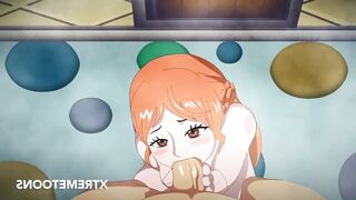 One Piece - Nami Double Fuck - Hentai Uncensored Cartoon P4