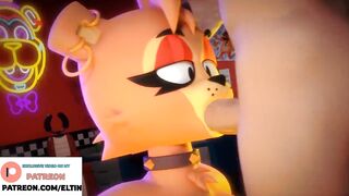 CUTE FURRY FNAF GIRL DO DEEP BLOWJOB AND GETTING CUM IN MOUTH | BEST FURRY FNAF HENTAI 4K 60FPS