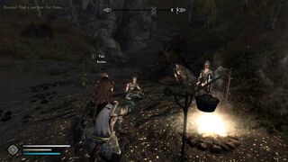 Horny Khajiit uses magic to fuck group of hunters